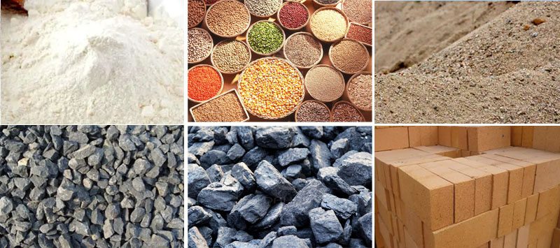 風冷式直線振動篩可篩分物料有：耐火材料，糧食，沙土，石子等。