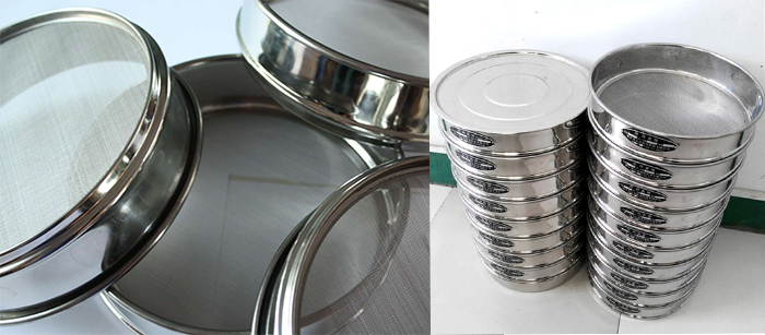 標(biāo)準(zhǔn)土壤篩,篩框與篩網(wǎng)展示圖。